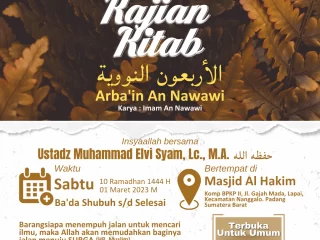 Kajian Kitab Arba'in An Nawawi: Sabtu, 01 April 2023