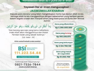 Update Donasi Wakaf Tanah Pendidikan SDIT Putra Gn. Juaro, Nanggalo - 04 April 2023