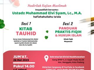 Kajian Muslimah : Jum’at, 26 Mei 2023