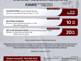 Program Live Surau TV, Kamis 11 Mei 2023
