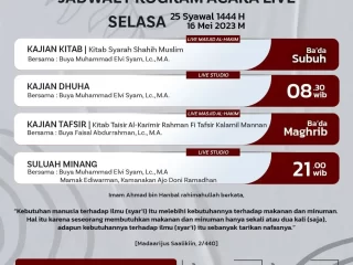 Program Live Surau TV, Selasa 16 Mei 2023
