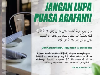 Jangan Lupa Puasa Arafah