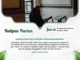 Kutipan Harian, Edisi: Jumat, 01 September 2023