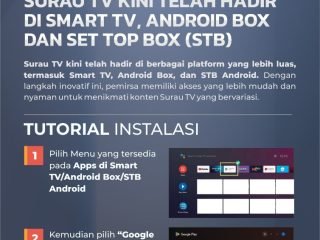 Kabar Gembira.. Alhamdulillah, Surau TV Kini Telah Hadir di Smart TV / Android TV Box / Set Top Box (STB) Android / STB Indihome