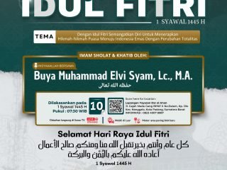 Pelaksanaan Shalat Idul Fitri 1445 H - Lapangan Yayasan Dar el-Iman, belakang Masjid Al Hakim, Komplek BPKP, Kp. Olo