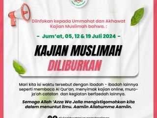INFO LIBUR KAJIAN MUSLIMAH - Divisi Keakhwatan Yayasan Dar el-Iman