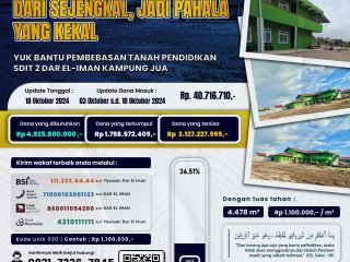 Update Donasi Wakaf Tanah Pendidikan SDIT 2 Dar el-Iman Kampung Jua – 10 Oktober 2024