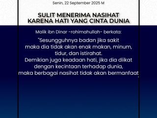 Kutipan Harian, Edisi: Senin, 29 Rabi'ul Awal 1447 H / 22 September 2025 M
