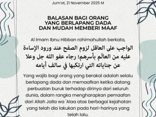 Kutipan Harian, Edisi: Jum'at, 30 Jumadil Ula 1447 H / 21 November 2025 M