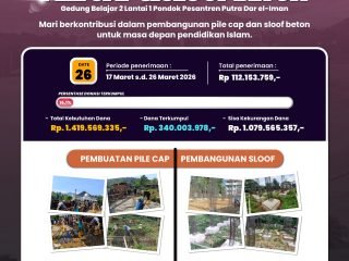 Update Donasi Pembangunan Pile Cap & Sloof Beton Gedung Belajar 2 Pondok Pesantren Dar el-Iman - 26 Maret 2026